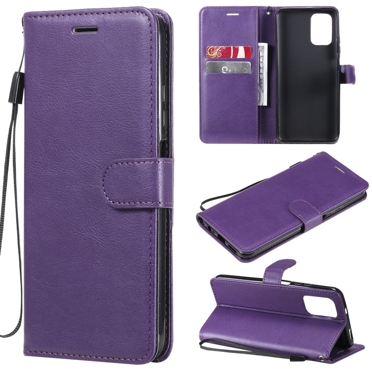 For Xiaomi Redmi Note 10 4G Solid Color Horizontal Flip Protective Leather Case with Holder & Card Slots & Wallet & Photo Frame & Lanyard