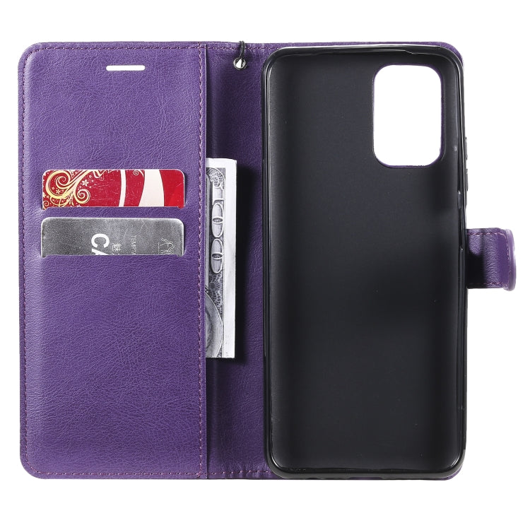 For Xiaomi Redmi Note 10 4G Solid Color Horizontal Flip Protective Leather Case with Holder & Card Slots & Wallet & Photo Frame & Lanyard