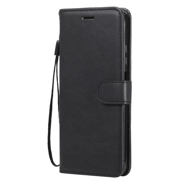 For Xiaomi Redmi Note 10 4G Solid Color Horizontal Flip Protective Leather Case with Holder & Card Slots & Wallet & Photo Frame & Lanyard