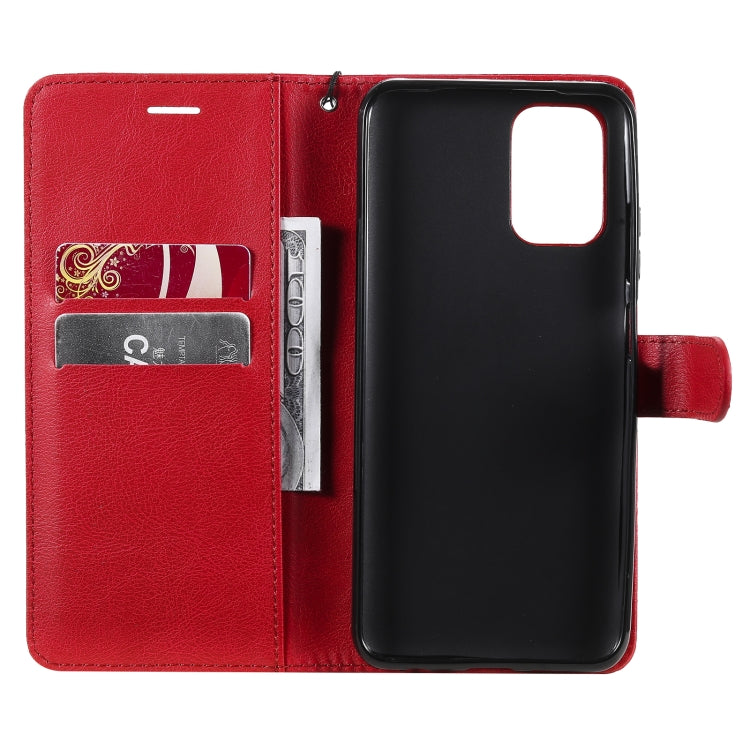 For Xiaomi Redmi Note 10 4G Solid Color Horizontal Flip Protective Leather Case with Holder & Card Slots & Wallet & Photo Frame & Lanyard