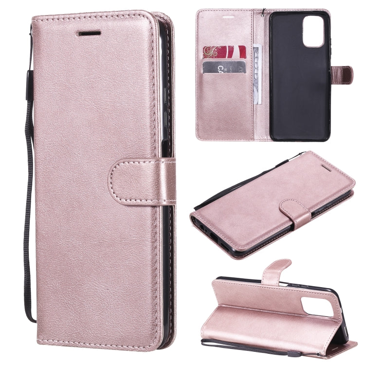 For Xiaomi Redmi Note 10 4G Solid Color Horizontal Flip Protective Leather Case with Holder & Card Slots & Wallet & Photo Frame & Lanyard