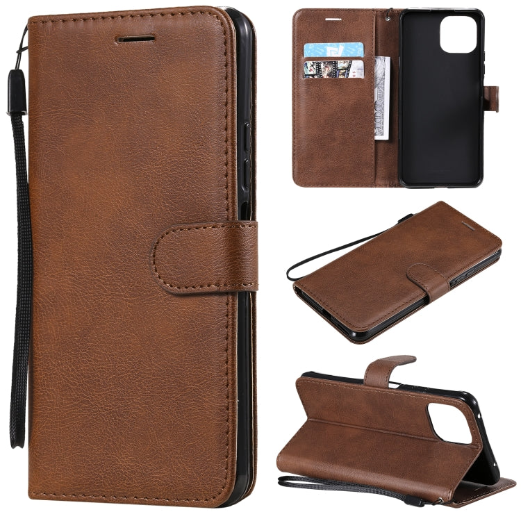 For Xiaomi Mi 11 Lite Solid Color Horizontal Flip Protective Leather Case with Holder & Card Slots & Wallet & Photo Frame & Lanyard
