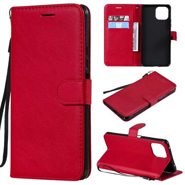 For Xiaomi Mi 11 Lite Solid Color Horizontal Flip Protective Leather Case with Holder & Card Slots & Wallet & Photo Frame & Lanyard