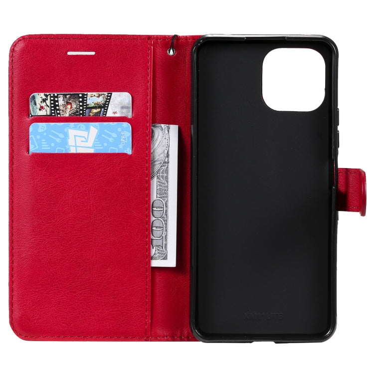 For Xiaomi Mi 11 Lite Solid Color Horizontal Flip Protective Leather Case with Holder & Card Slots & Wallet & Photo Frame & Lanyard