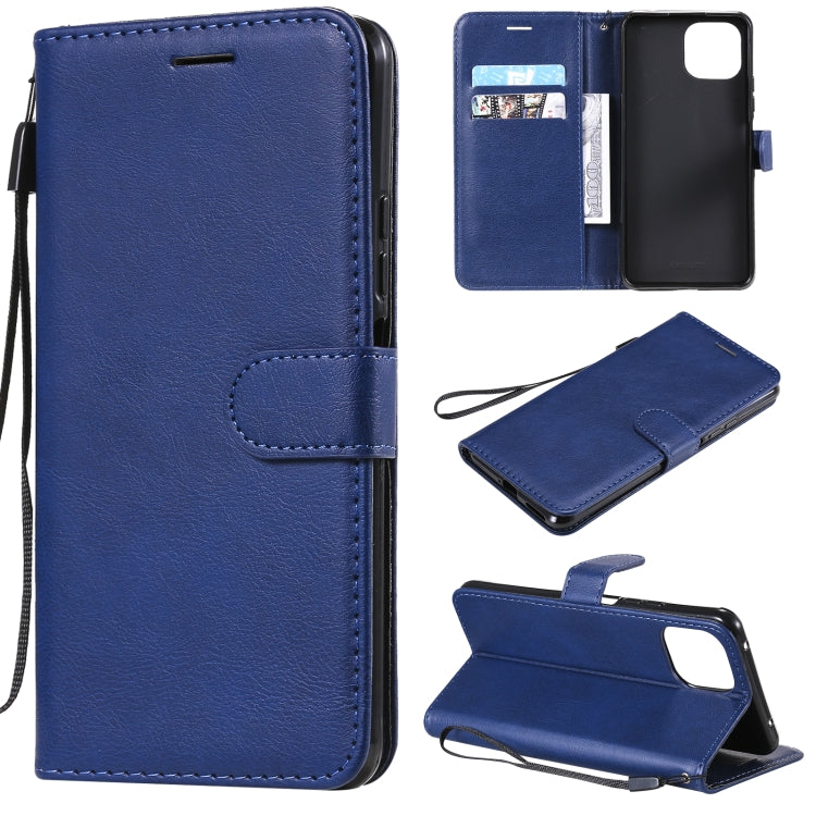 For Xiaomi Mi 11 Lite Solid Color Horizontal Flip Protective Leather Case with Holder & Card Slots & Wallet & Photo Frame & Lanyard