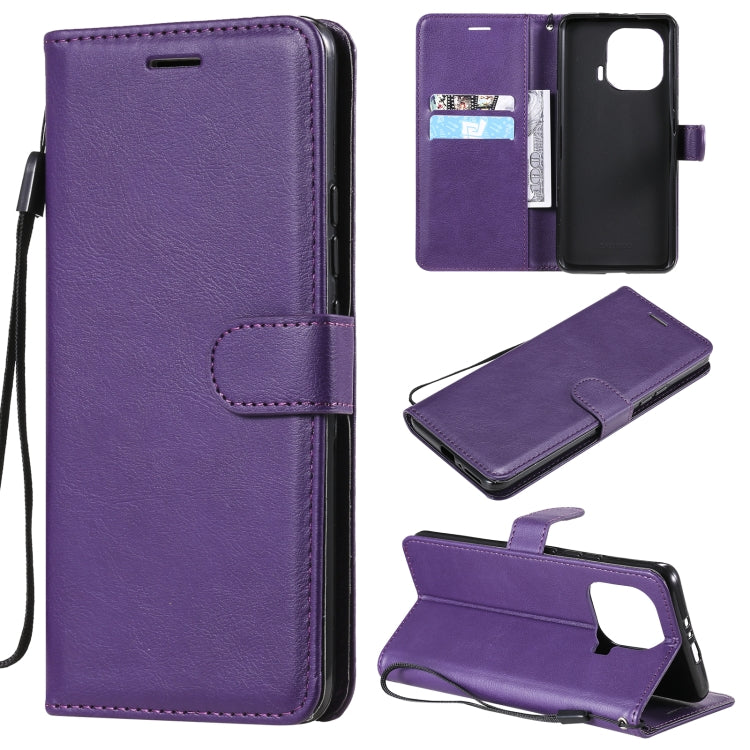 For Xiaomi Mi 11 Pro Solid Color Horizontal Flip Protective Leather Case with Holder & Card Slots & Wallet & Photo Frame & Lanyard