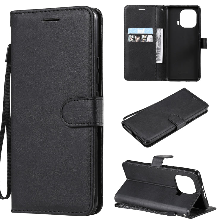 For Xiaomi Mi 11 Pro Solid Color Horizontal Flip Protective Leather Case with Holder & Card Slots & Wallet & Photo Frame & Lanyard