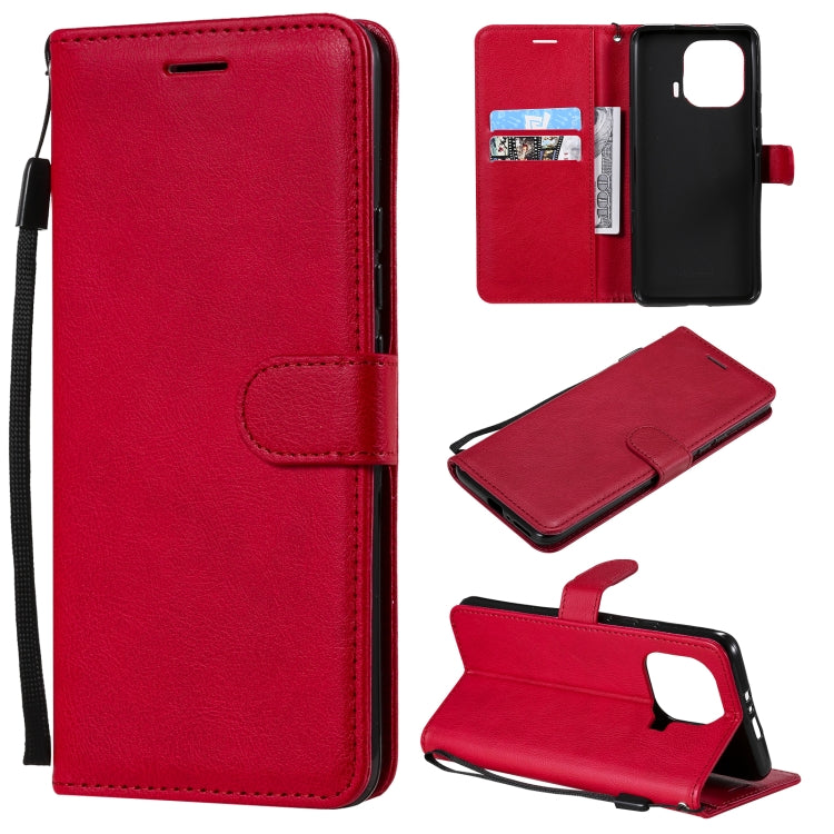 For Xiaomi Mi 11 Pro Solid Color Horizontal Flip Protective Leather Case with Holder & Card Slots & Wallet & Photo Frame & Lanyard