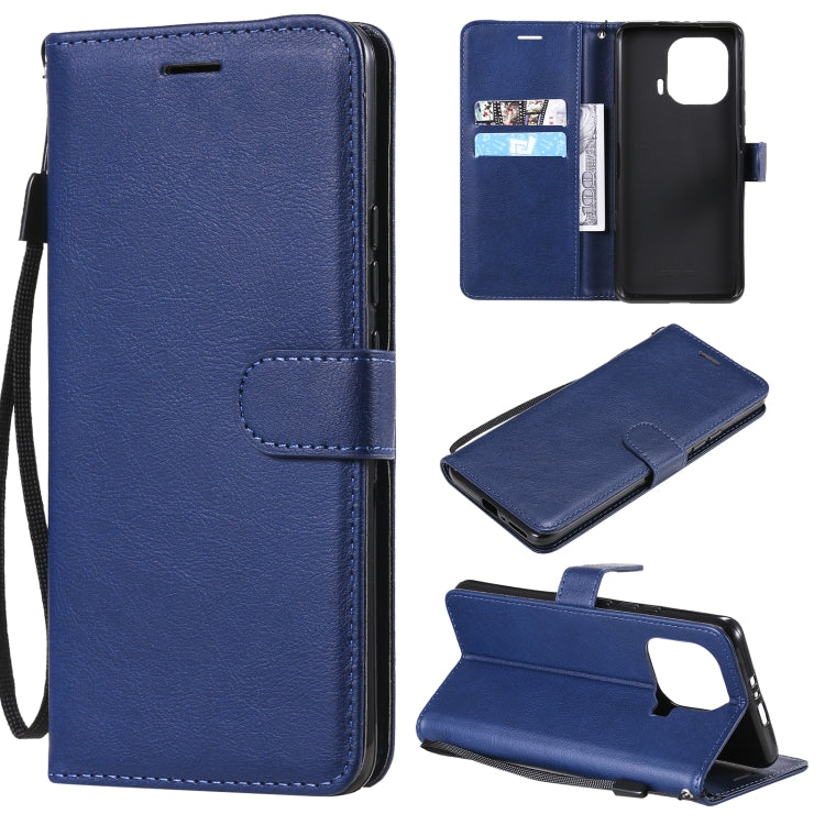 For Xiaomi Mi 11 Pro Solid Color Horizontal Flip Protective Leather Case with Holder & Card Slots & Wallet & Photo Frame & Lanyard