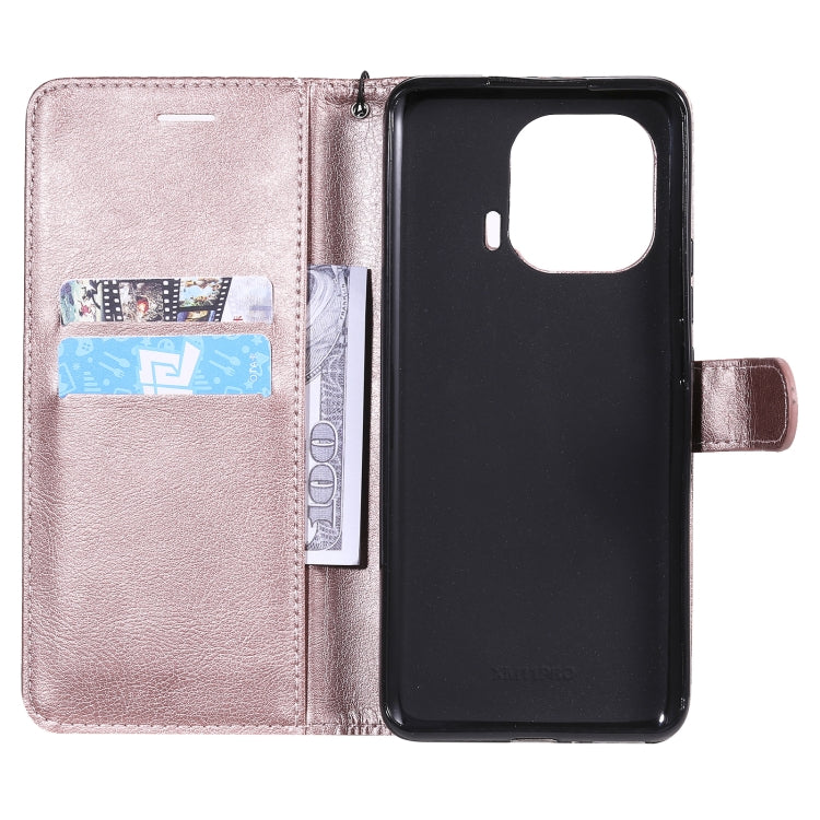 For Xiaomi Mi 11 Pro Solid Color Horizontal Flip Protective Leather Case with Holder & Card Slots & Wallet & Photo Frame & Lanyard