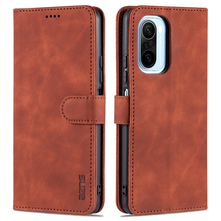 For Xiaomi Poco F3 AZNS Skin Feel Calf Texture Horizontal Flip Leather Case with Card Slots & Holder & Wallet