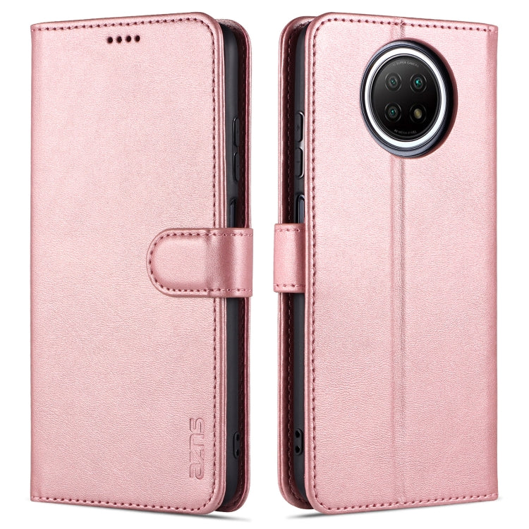 For Xiaomi Redmi Note 9 5G AZNS Skin Feel Calf Texture Horizontal Flip Leather Case with Card Slots & Holder & Wallet