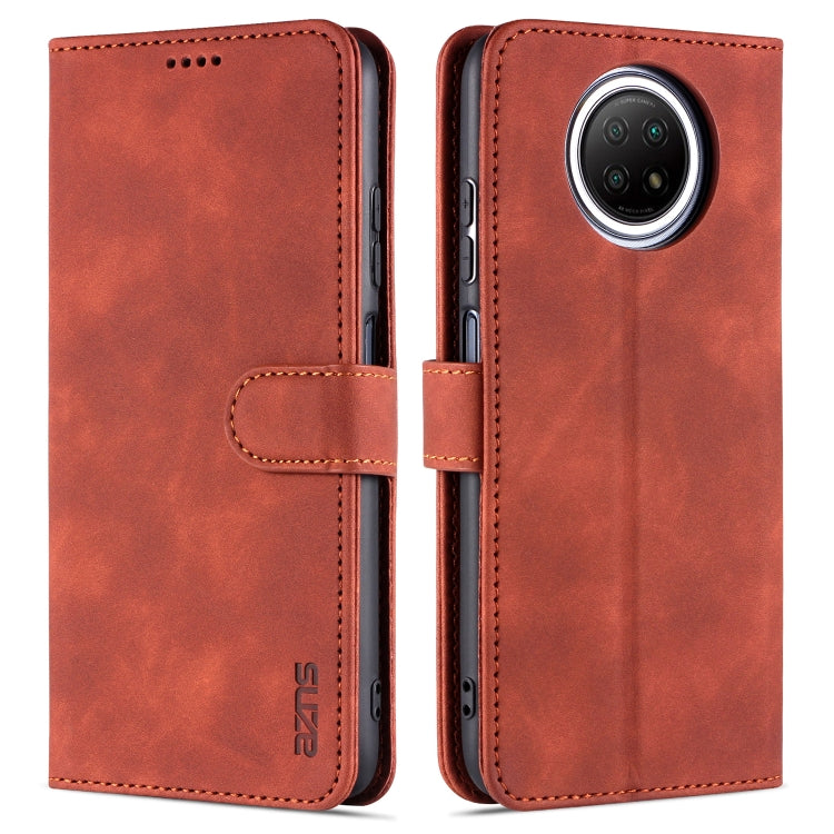 For Xiaomi Redmi Note 9 5G AZNS Skin Feel Calf Texture Horizontal Flip Leather Case with Card Slots & Holder & Wallet