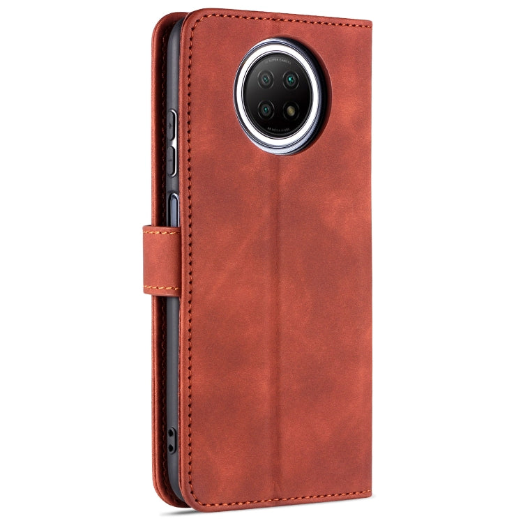 For Xiaomi Redmi Note 9 5G AZNS Skin Feel Calf Texture Horizontal Flip Leather Case with Card Slots & Holder & Wallet