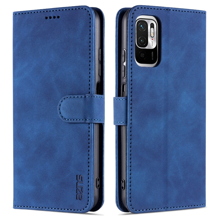 For Xiaomi Redmi Note 10 5G AZNS Skin Feel Calf Texture Horizontal Flip Leather Case with Card Slots & Holder & Wallet