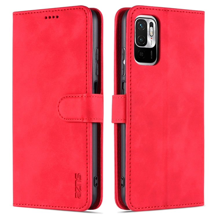 For Xiaomi Redmi Note 10 5G AZNS Skin Feel Calf Texture Horizontal Flip Leather Case with Card Slots & Holder & Wallet
