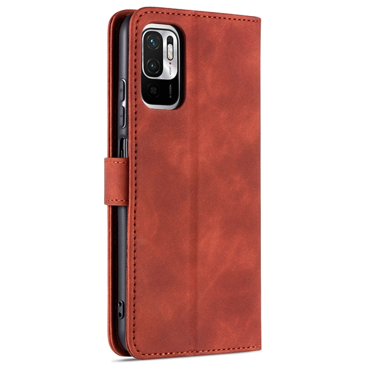 For Xiaomi Redmi Note 10 5G AZNS Skin Feel Calf Texture Horizontal Flip Leather Case with Card Slots & Holder & Wallet