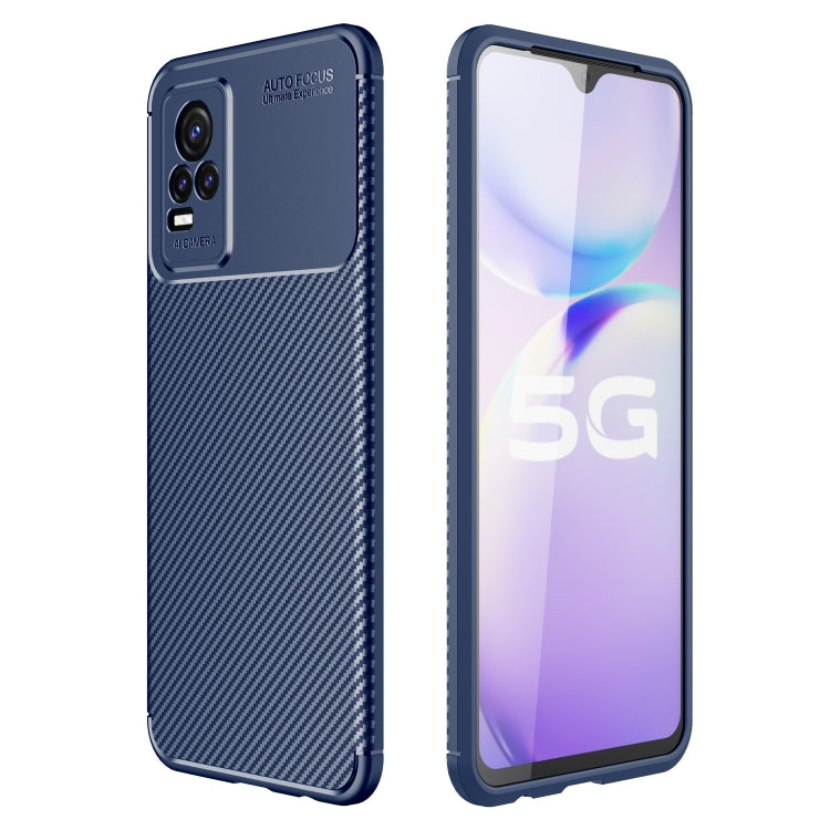 For vivo Y73 5G Carbon Fiber Texture Shockproof TPU Case