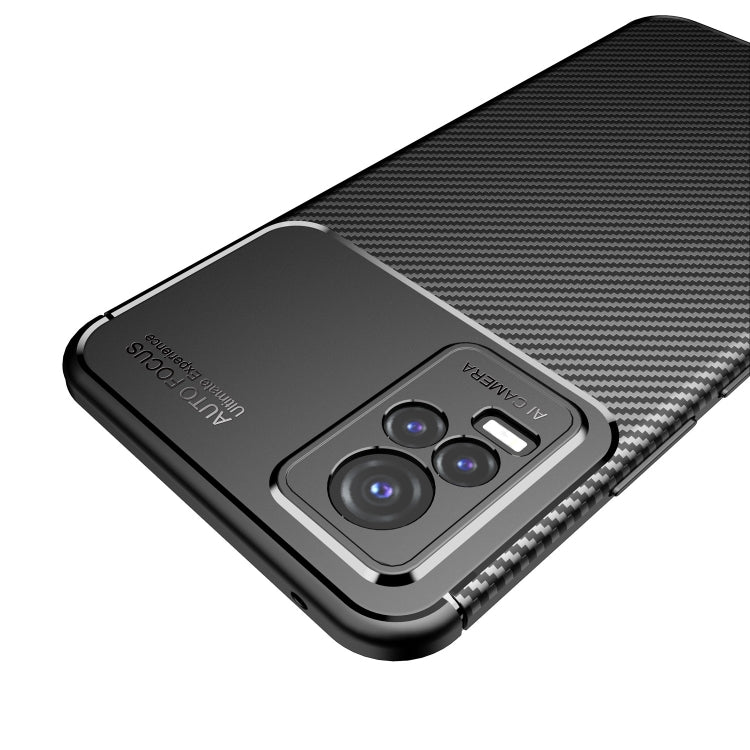 For vivo Y73 5G Carbon Fiber Texture Shockproof TPU Case