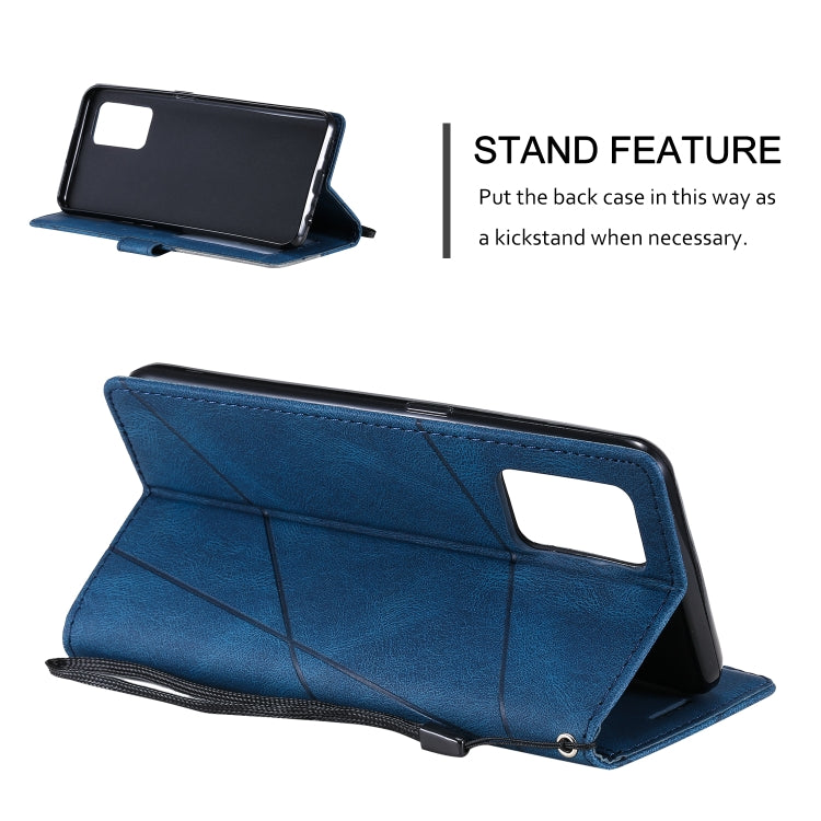 For OPPO A74 4G / F19 Skin Feel Splicing Horizontal Flip Leather Case with Holder & Card Slots & Wallet & Photo Frame