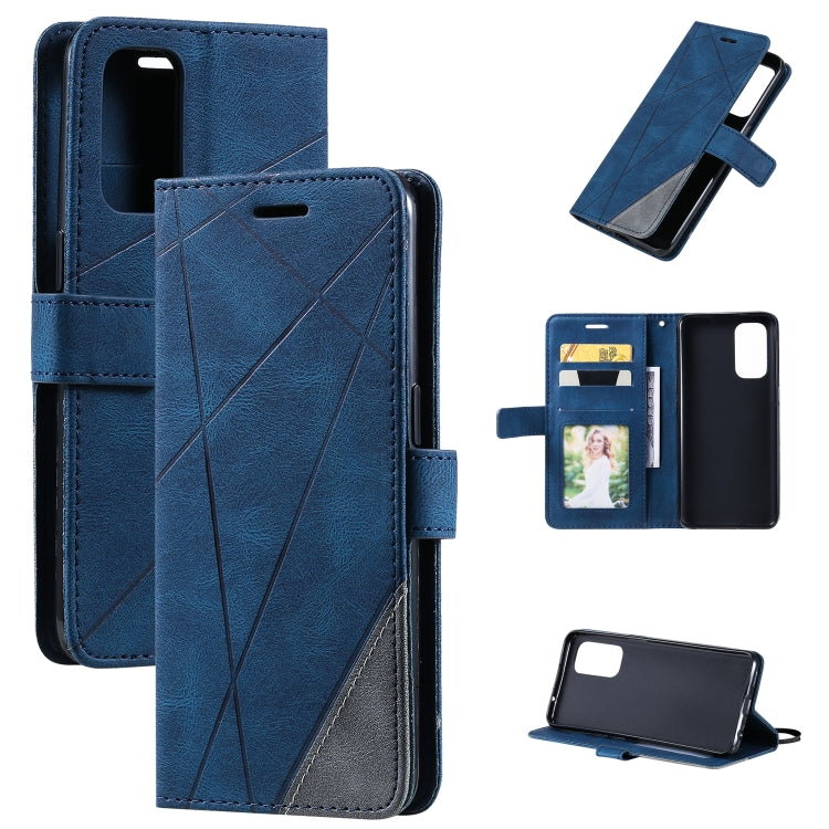 For OPPO Reno5 5G Skin Feel Splicing Horizontal Flip Leather Case with Holder & Card Slots & Wallet & Photo Frame