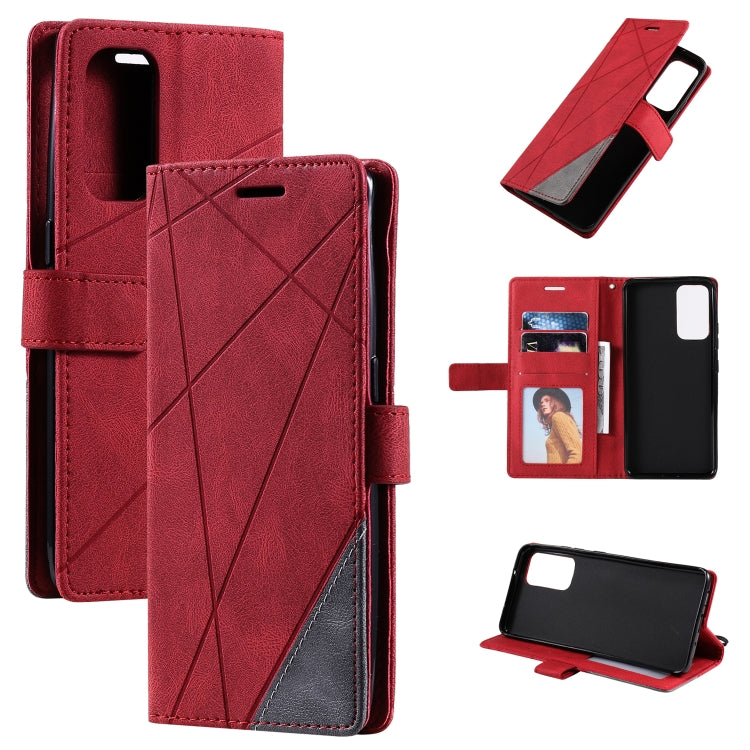 For OPPO Reno6 5G Skin Feel Splicing Horizontal Flip Leather Case with Holder & Card Slots & Wallet & Photo Frame