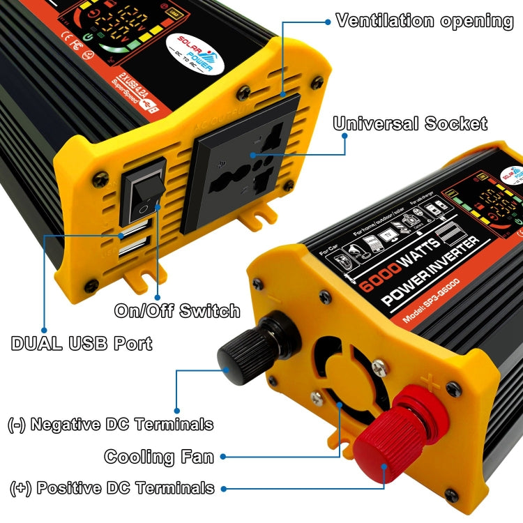 Legend III Generation DC12V to AC220V 6000W Car Power Inverter with LED Display