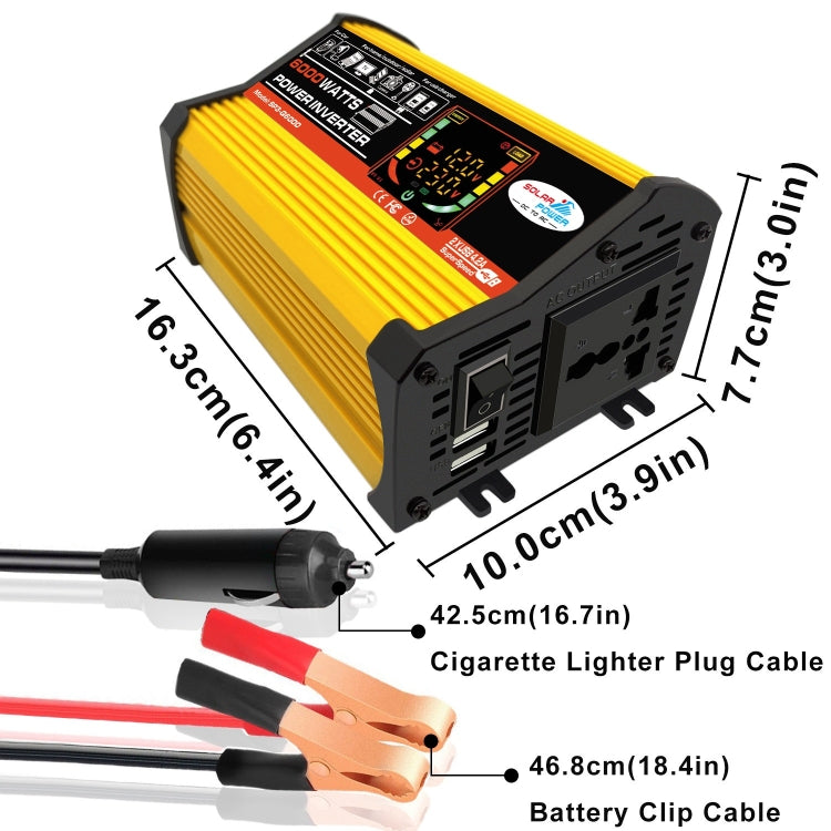 Legend III Generation DC12V to AC220V 6000W Car Power Inverter with LED Display