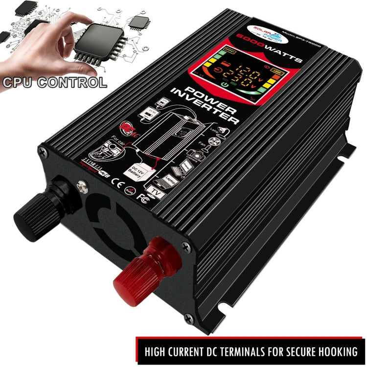 Tang III Generation 12V to 220V 6000W Car Power Inverter with LCD Display & Dual USB