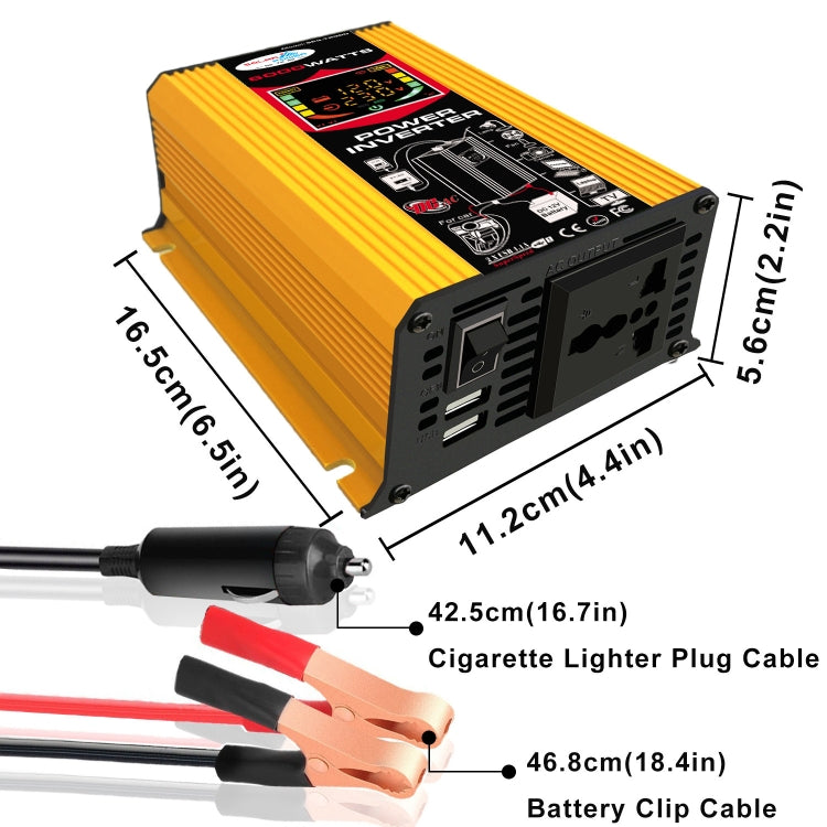 Tang III Generation 12V to 220V 6000W Car Power Inverter with LCD Display & Dual USB