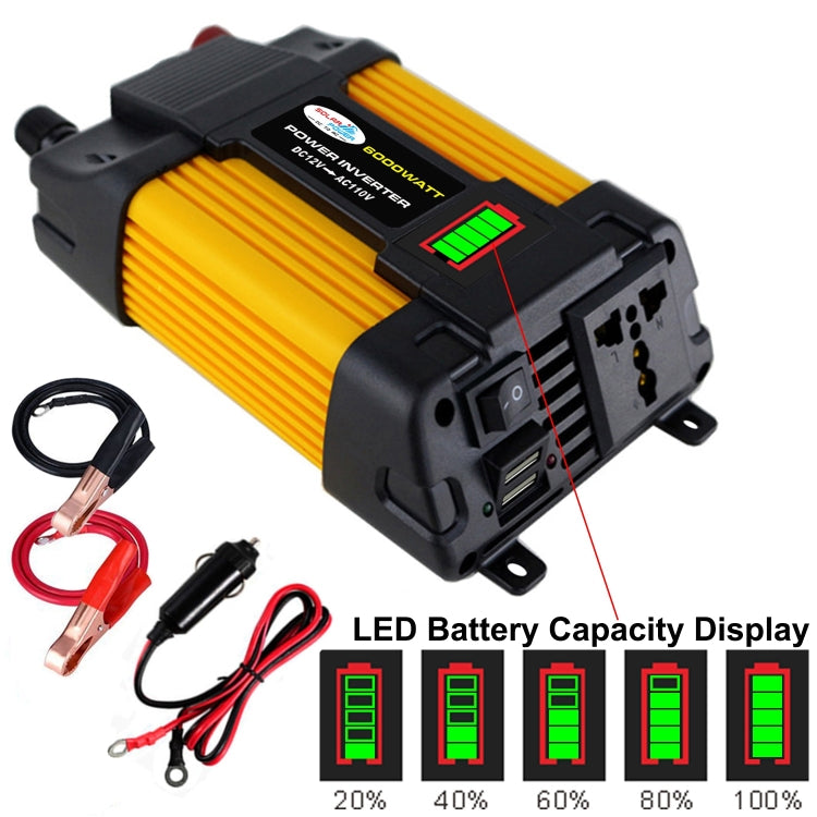 Little Wasp 12V to 110V 6000W Car Power Inverter with LED Display & Dual USB