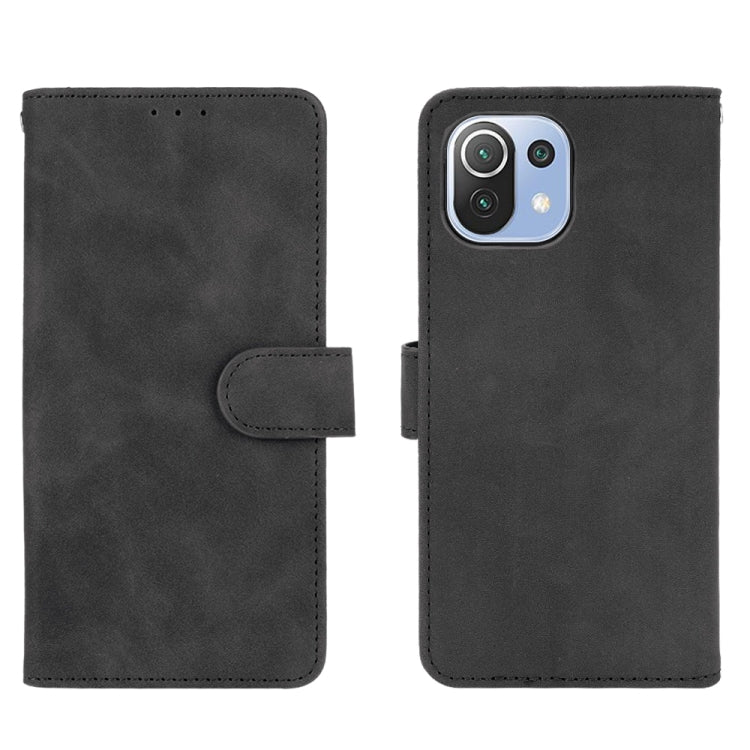 For Xiaomi Mi 11 Lite Solid Color Skin Feel Magnetic Buckle Horizontal Flip Calf Texture PU Leather Case with Holder & Card Slots & Wallet