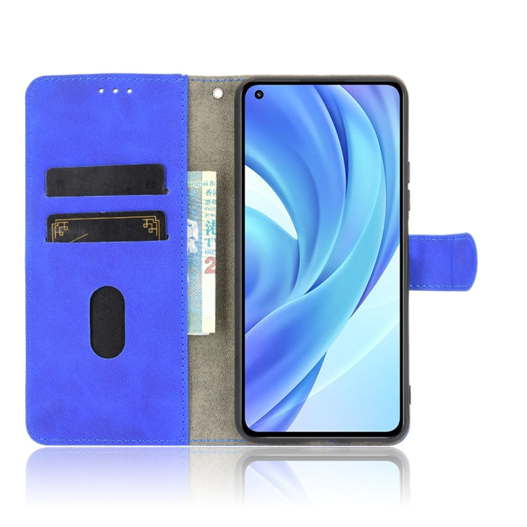For Xiaomi Mi 11 Lite Solid Color Skin Feel Magnetic Buckle Horizontal Flip Calf Texture PU Leather Case with Holder & Card Slots & Wallet
