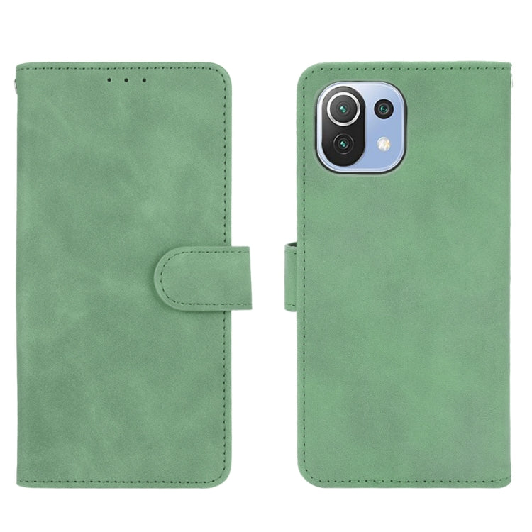For Xiaomi Mi 11 Lite Solid Color Skin Feel Magnetic Buckle Horizontal Flip Calf Texture PU Leather Case with Holder & Card Slots & Wallet