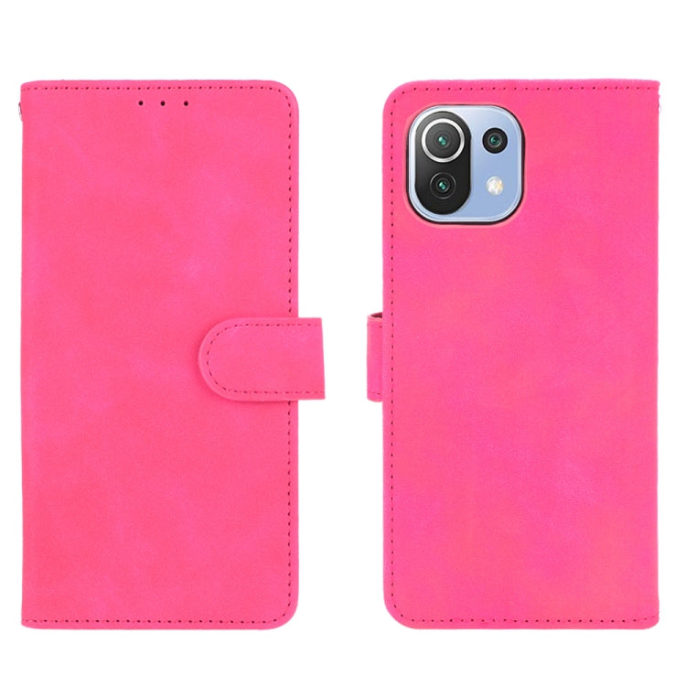 For Xiaomi Mi 11 Lite Solid Color Skin Feel Magnetic Buckle Horizontal Flip Calf Texture PU Leather Case with Holder & Card Slots & Wallet