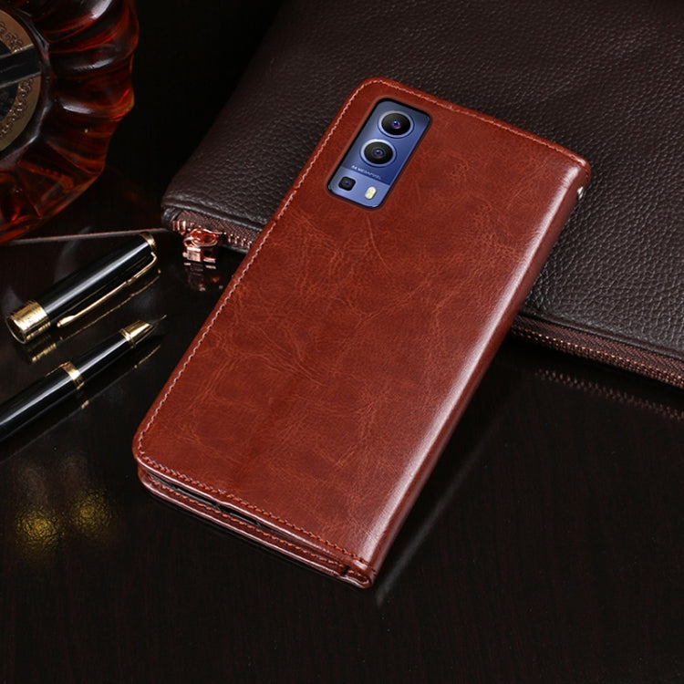 For vivo Y52 5G / Y72 5G idewei Crazy Horse Texture Horizontal Flip Leather Case with Holder & Card Slots & Wallet