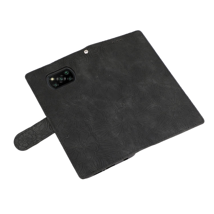 For Xiaomi POCO X3 NFC / X3 Pro / X3 Skin Feel Embossed Sunflower Horizontal Flip Leather Case with Holder & Card Slots & Wallet & Lanyard