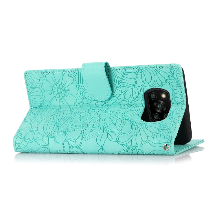 For Xiaomi POCO X3 NFC / X3 Pro / X3 Skin Feel Embossed Sunflower Horizontal Flip Leather Case with Holder & Card Slots & Wallet & Lanyard