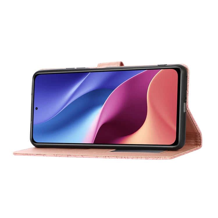 For Xiaomi Redmi K40 / K40 Pro / Poco F3 Skin Feel Embossed Sunflower Horizontal Flip Leather Case with Holder & Card Slots & Wallet & Lanyard