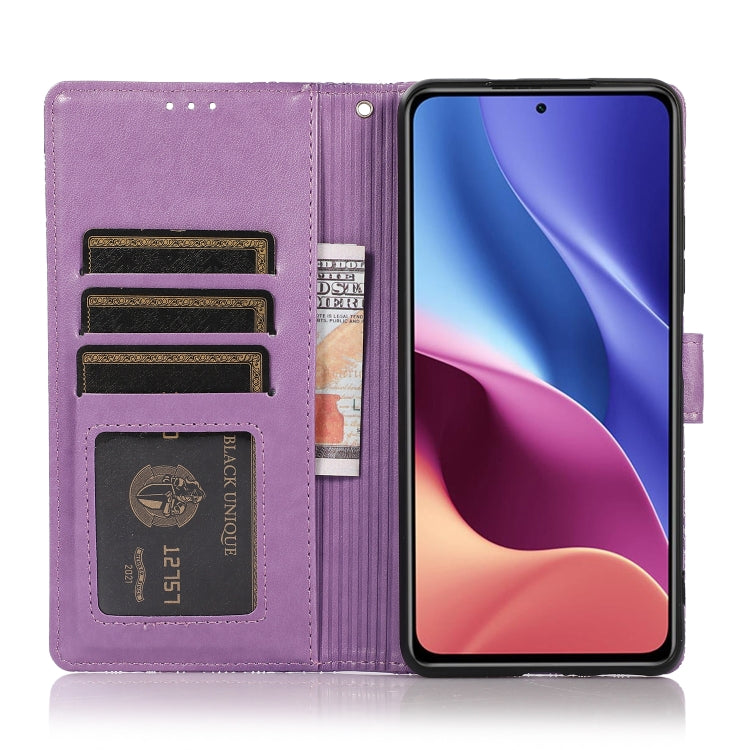 For Xiaomi Redmi K40 / K40 Pro / Poco F3 Skin Feel Embossed Sunflower Horizontal Flip Leather Case with Holder & Card Slots & Wallet & Lanyard