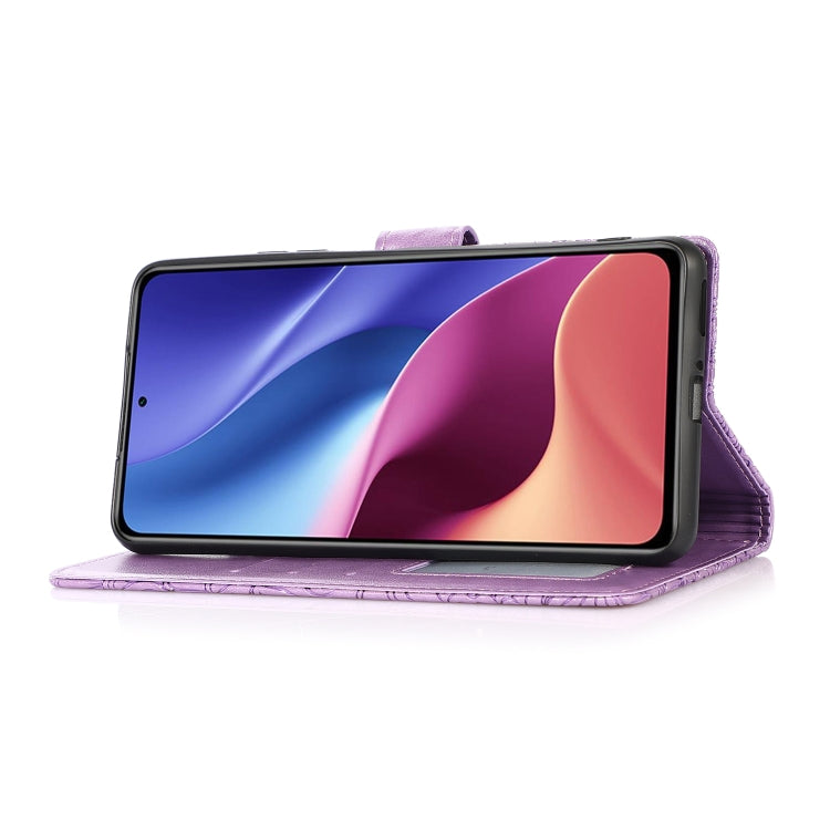 For Xiaomi Redmi K40 / K40 Pro / Poco F3 Skin Feel Embossed Sunflower Horizontal Flip Leather Case with Holder & Card Slots & Wallet & Lanyard