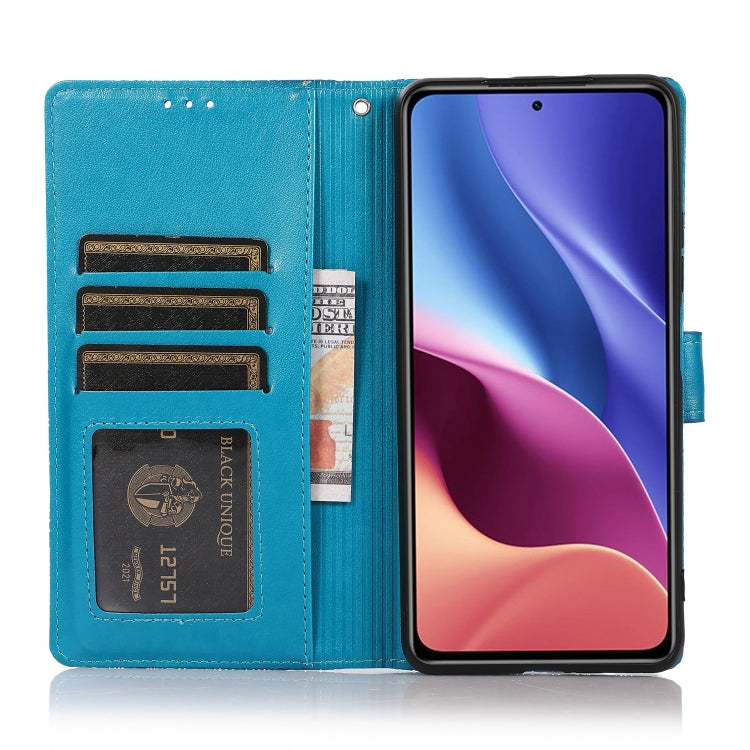 For Xiaomi Redmi K40 / K40 Pro / Poco F3 Skin Feel Embossed Sunflower Horizontal Flip Leather Case with Holder & Card Slots & Wallet & Lanyard