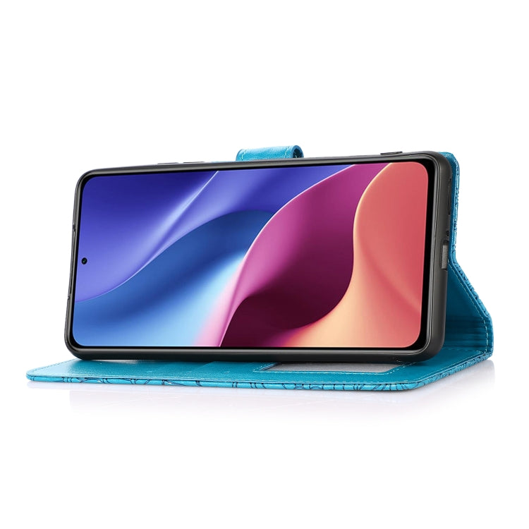 For Xiaomi Redmi K40 / K40 Pro / Poco F3 Skin Feel Embossed Sunflower Horizontal Flip Leather Case with Holder & Card Slots & Wallet & Lanyard