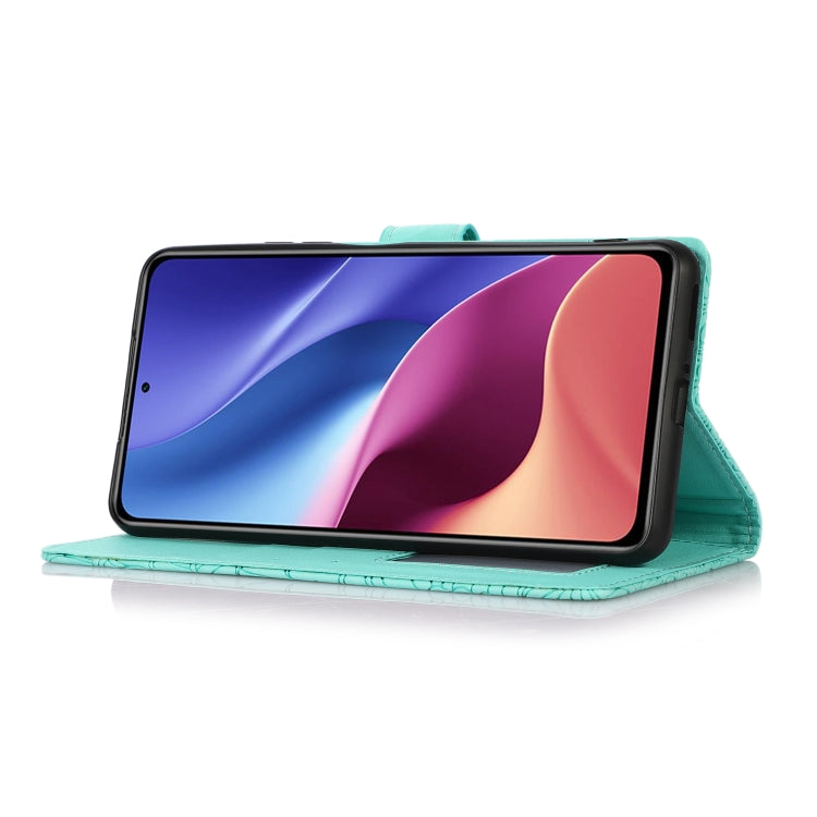 For Xiaomi Redmi K40 / K40 Pro / Poco F3 Skin Feel Embossed Sunflower Horizontal Flip Leather Case with Holder & Card Slots & Wallet & Lanyard