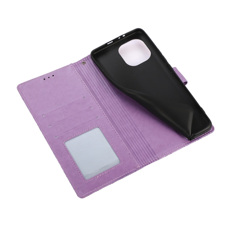 For Xiaomi Mi 11 Skin Feel Embossed Sunflower Horizontal Flip Leather Case with Holder & Card Slots & Wallet & Lanyard