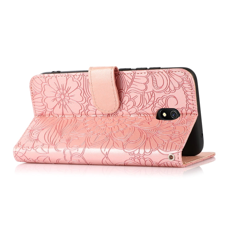 For Xiaomi Redmi 8A Skin Feel Embossed Sunflower Horizontal Flip Leather Case with Holder & Card Slots & Wallet & Lanyard