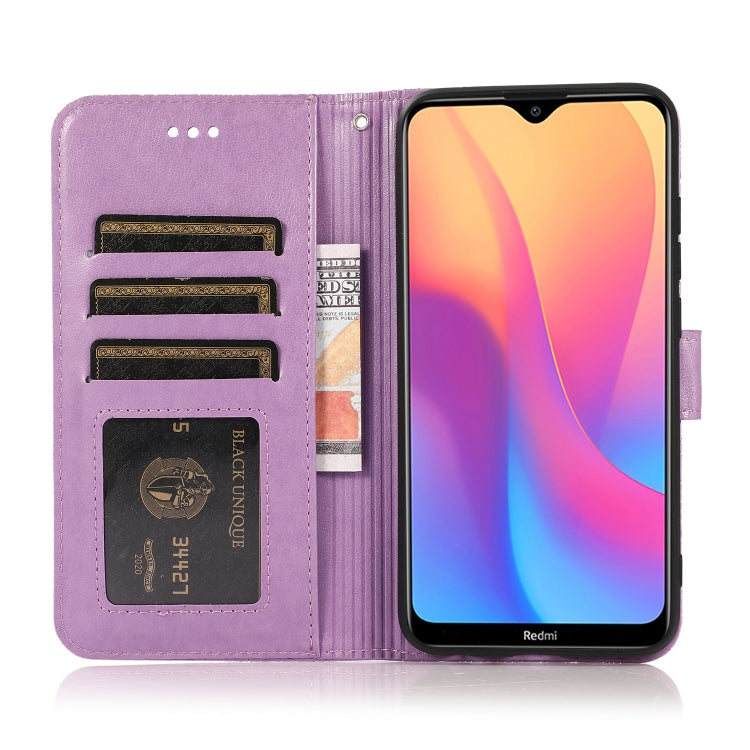 For Xiaomi Redmi 8A Skin Feel Embossed Sunflower Horizontal Flip Leather Case with Holder & Card Slots & Wallet & Lanyard