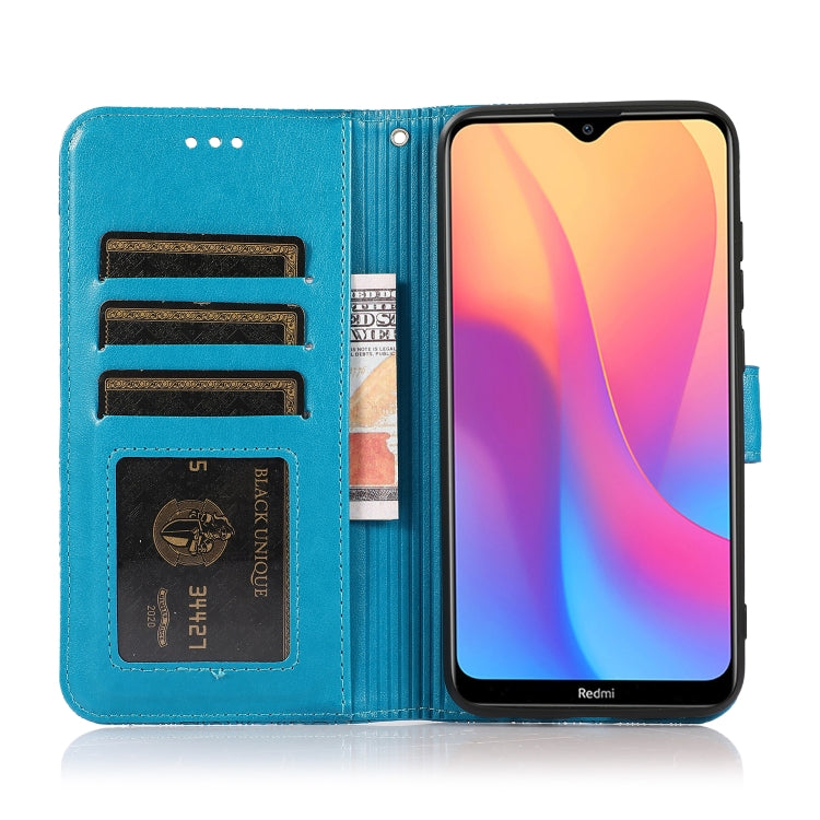 For Xiaomi Redmi 8A Skin Feel Embossed Sunflower Horizontal Flip Leather Case with Holder & Card Slots & Wallet & Lanyard