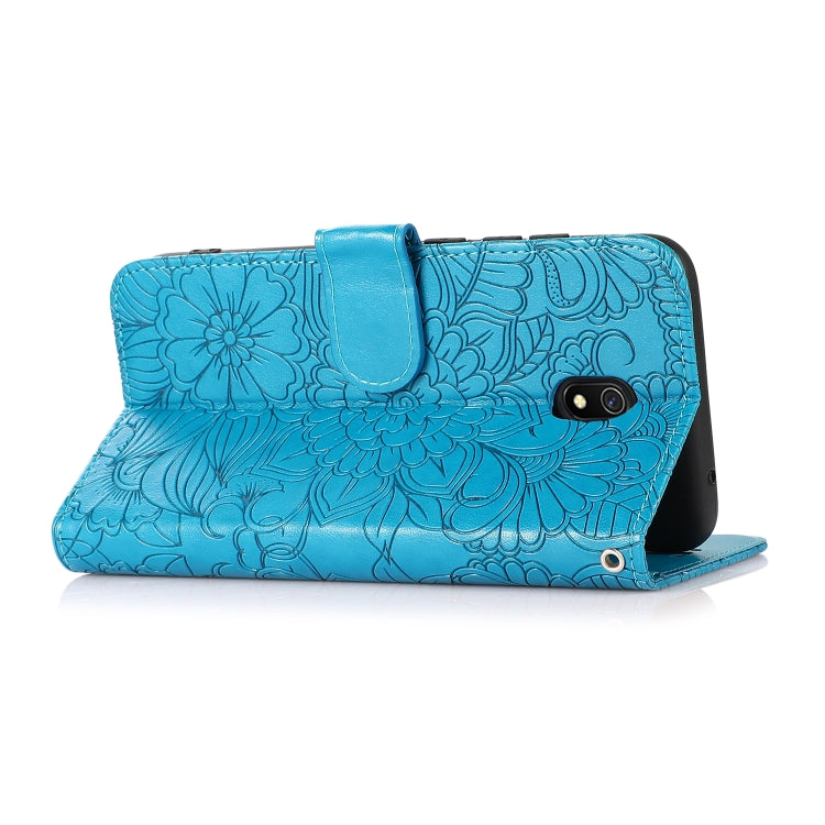 For Xiaomi Redmi 8A Skin Feel Embossed Sunflower Horizontal Flip Leather Case with Holder & Card Slots & Wallet & Lanyard