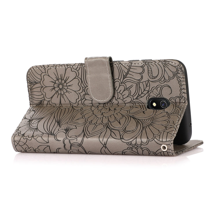 For Xiaomi Redmi 8A Skin Feel Embossed Sunflower Horizontal Flip Leather Case with Holder & Card Slots & Wallet & Lanyard